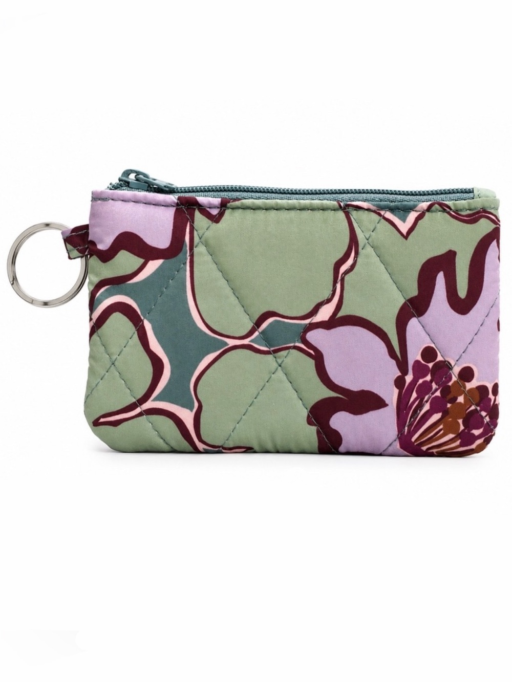 Vera Bradley Essential Quilted Floral Lilly Pad Zip ID Case Wallet - New